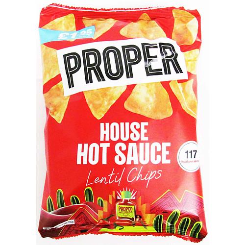 Proper House Hot Sauce Lentil Chips 15 x 50g Priced Vegan Gluten Free
