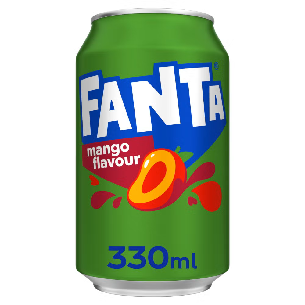 Fanta Mango Soft Drink 330ml Price Marked Cans