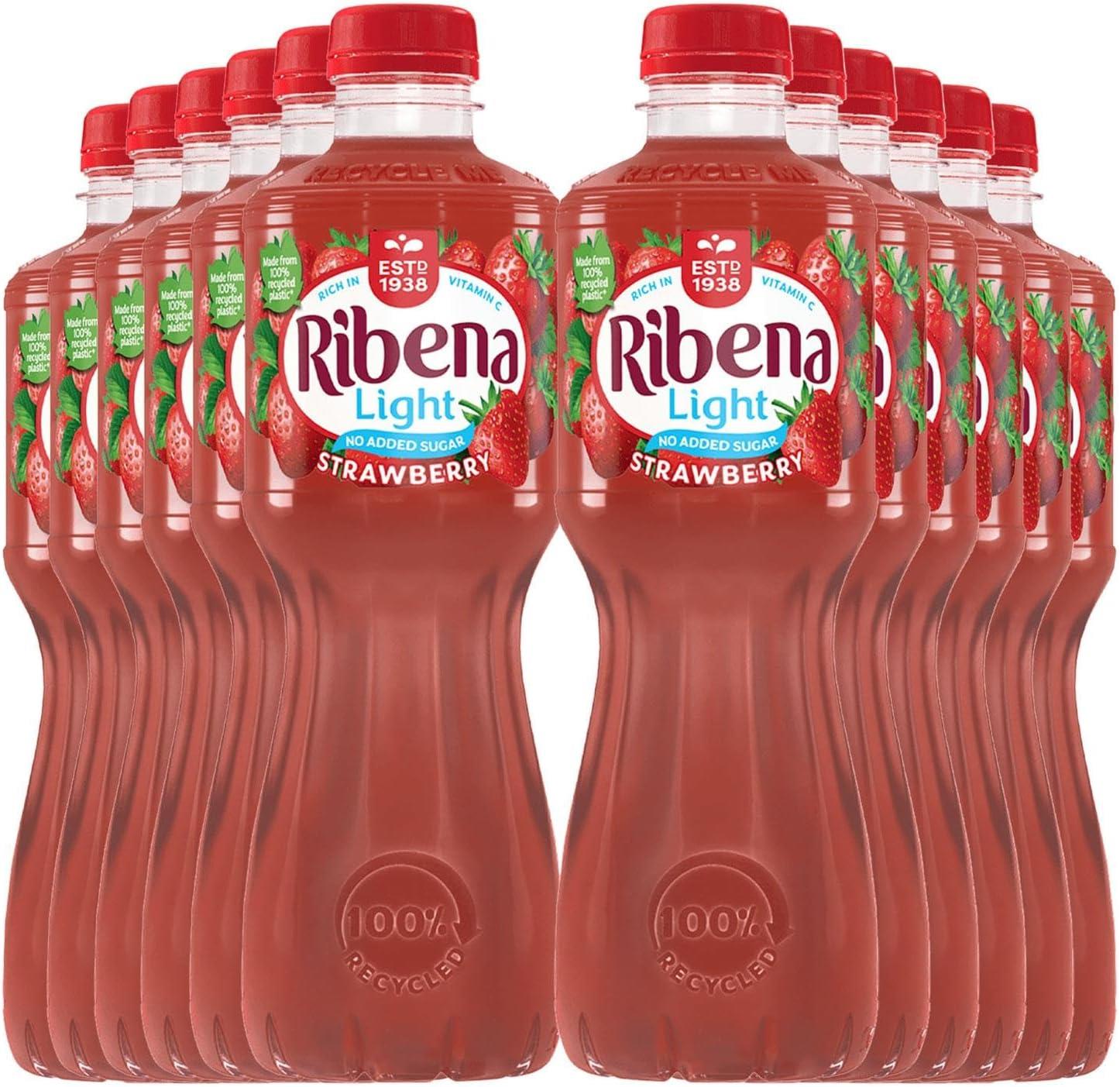 Ribena Strawberry Light 12 x 500ml Bottles
