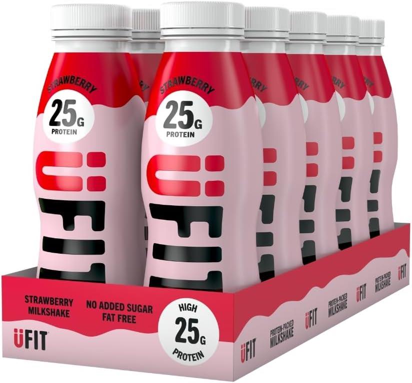 UFIT Protein Milkshake - 25g Protein 10x330ml (Strawberry)