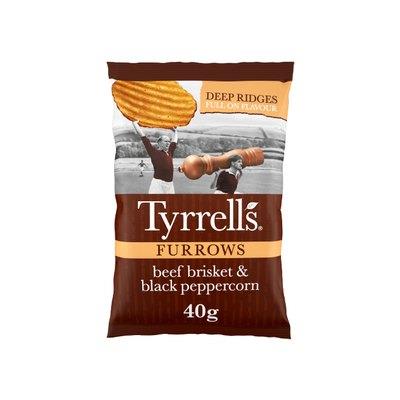 Tyrrells Furrows Beef Brisket & Black Peppercorn 24 x 40g Packs