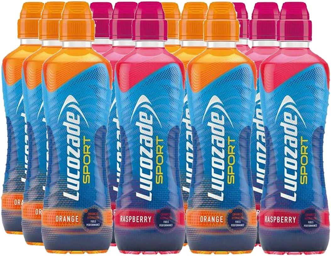 Lucozade Sport Mixed Flavour 12 x 500ml Bottles Orange And Raspberry Isotonic Energy Drink Hydration