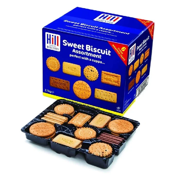Hill Sweet Biscuit Assortment 6 x 350g Priced Packs Clear Trays Ideal For Sharing Catering And Snack