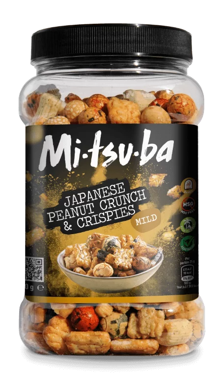 Mitsuba Japanese Peanut Crunch & Crispies 6 x 650g Jars Crunchy Coated Peanuts Crispy Rice Snack