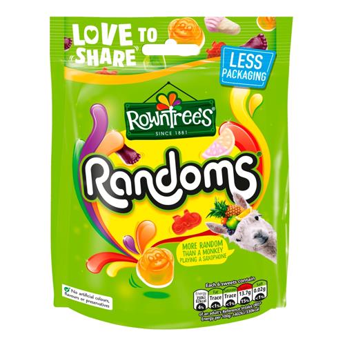 Rowntrees Randoms Sharing Sweets 9 X 150g Pouches Fruity Chewy Candy UK