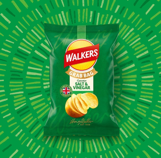 Walkers SALT & VINEGAR Crisps Snacks 45g Grab Bag Walkers SALT & VINEGAR Crisps Snacks 45g Grab Bag