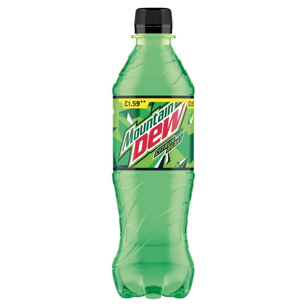 Mountain Dew 12 x 500ml Bottles Bold Citrus Flavour Soft Drink With Caffeine