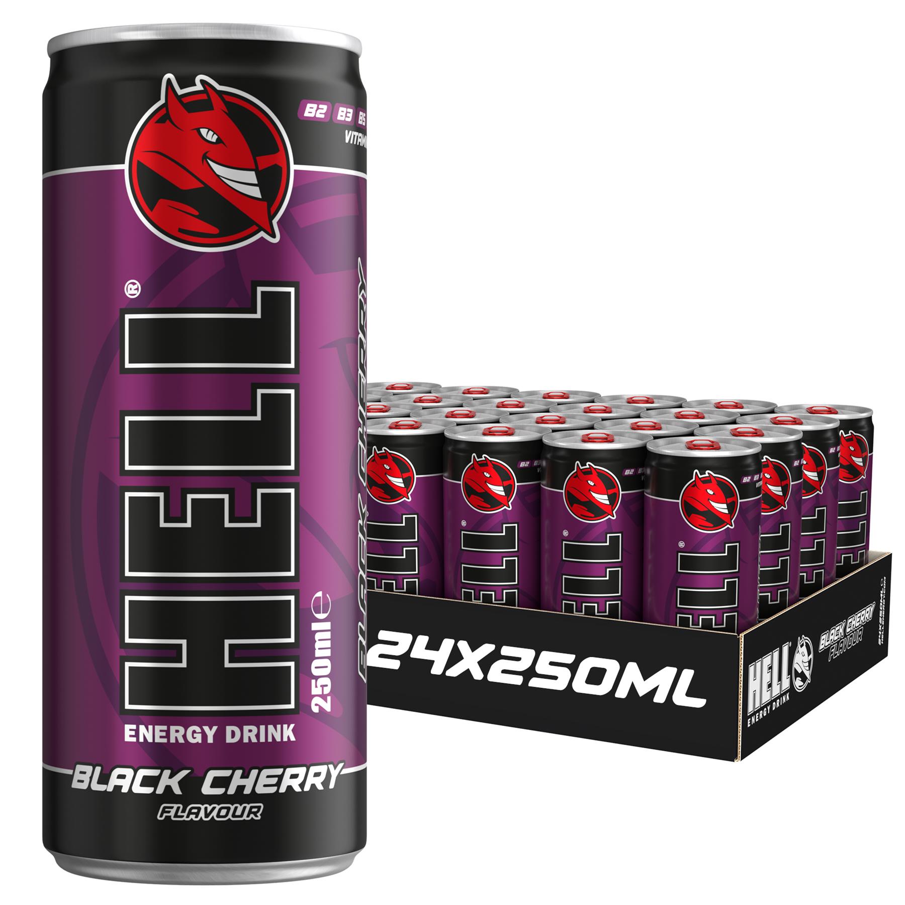 Hell Energy Drink BLACK CHERRY 48 x 250ml Cans