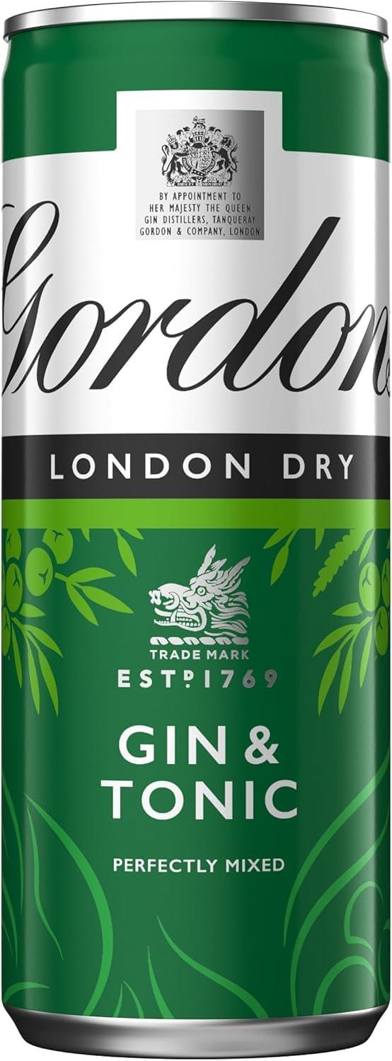 Gordons London Dry Gin and Tonic 250ml Can