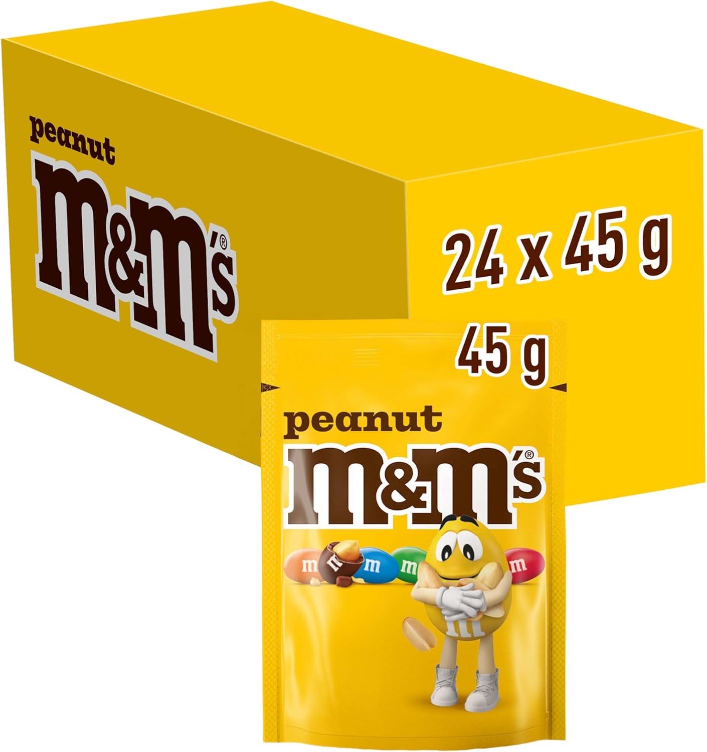 M&M's Peanut Yellow Box, 24 Packs of 45g