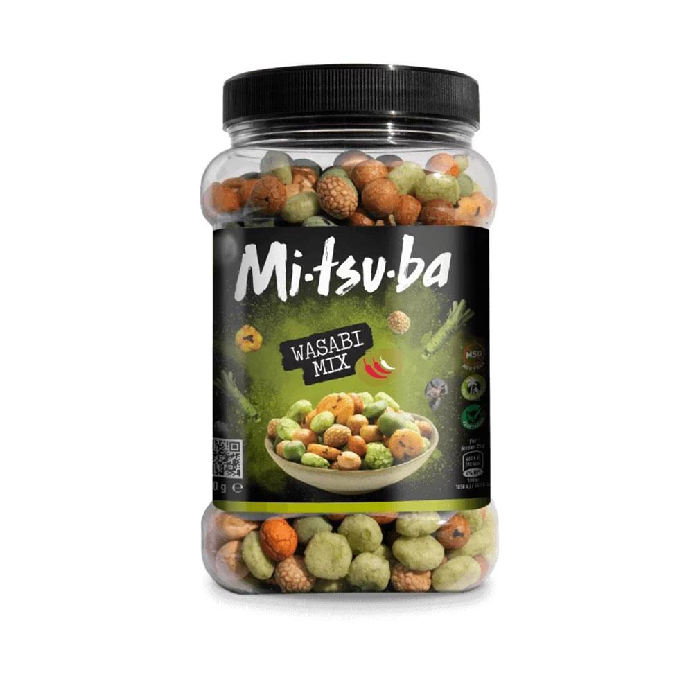 Mitsuba Wasabi Mix 800g Jar Wasabi Coated Peanuts Thai Chilli Seaweed Flavoured Rice Snacks