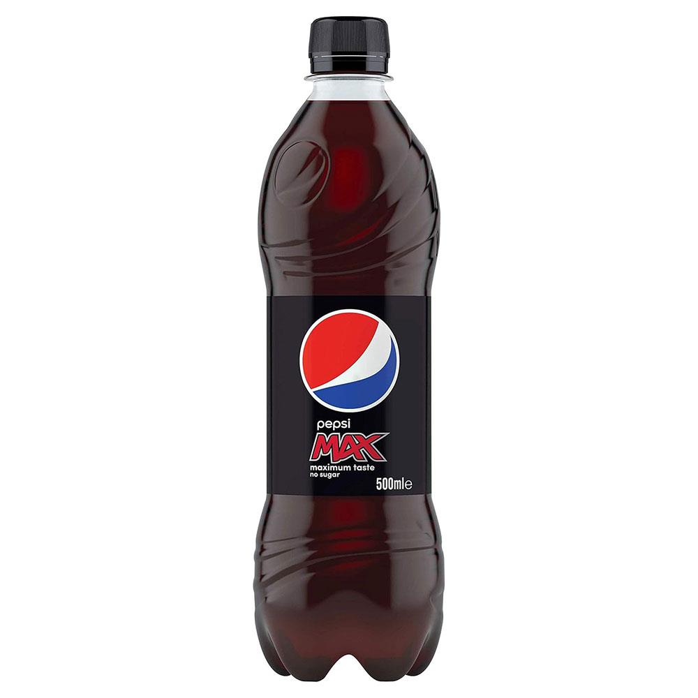 Pepsi Max Bottles 12 x 500ml Cola Flavour Sugar Free Soft Drink Pack Of 12 PET Bottles