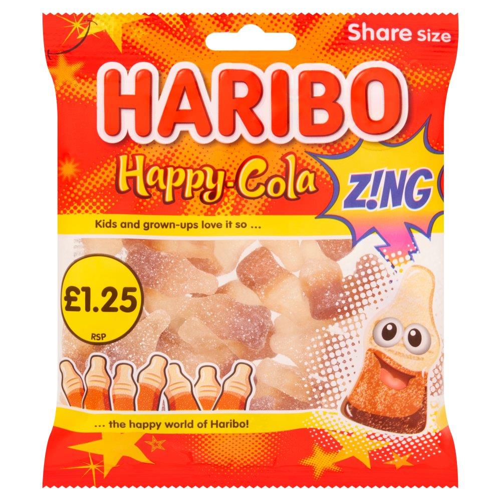 Haribo Happy Cola Zing Sweets 140g Bag Fizzy And Jelly Candy Share Size Pack For Parties And Events