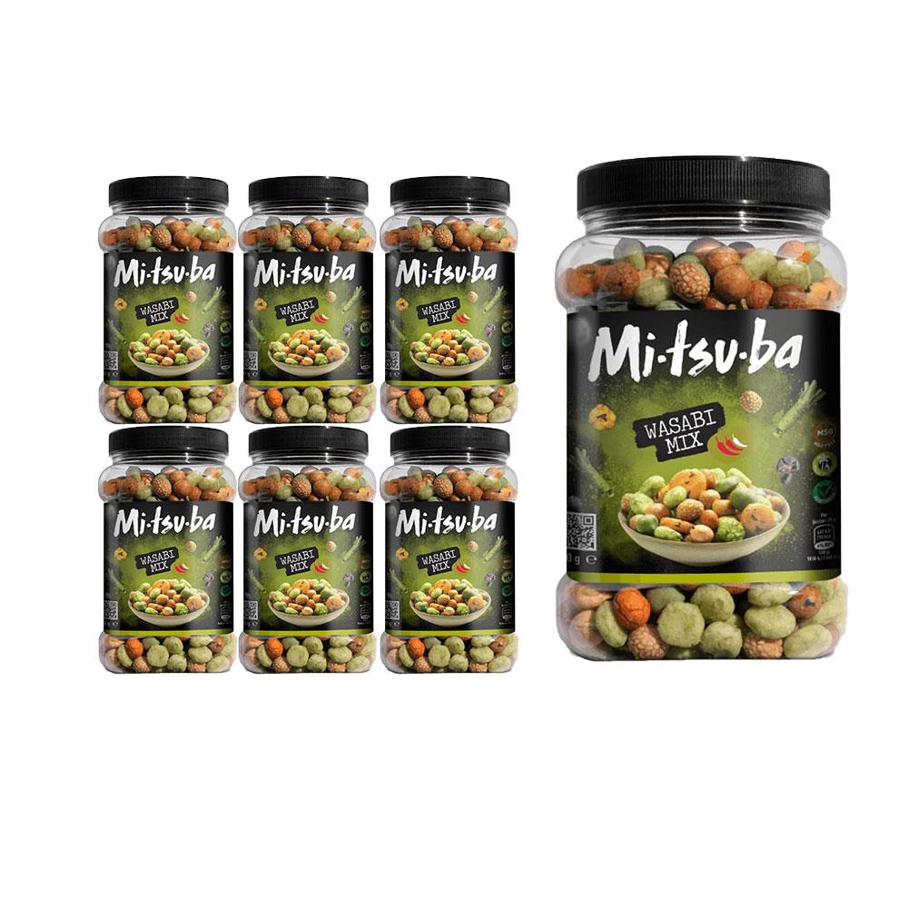 Mitsuba Wasabi Mix 800g Jar Wasabi Coated Peanuts Thai Chilli Seaweed Flavoured Rice Snacks
