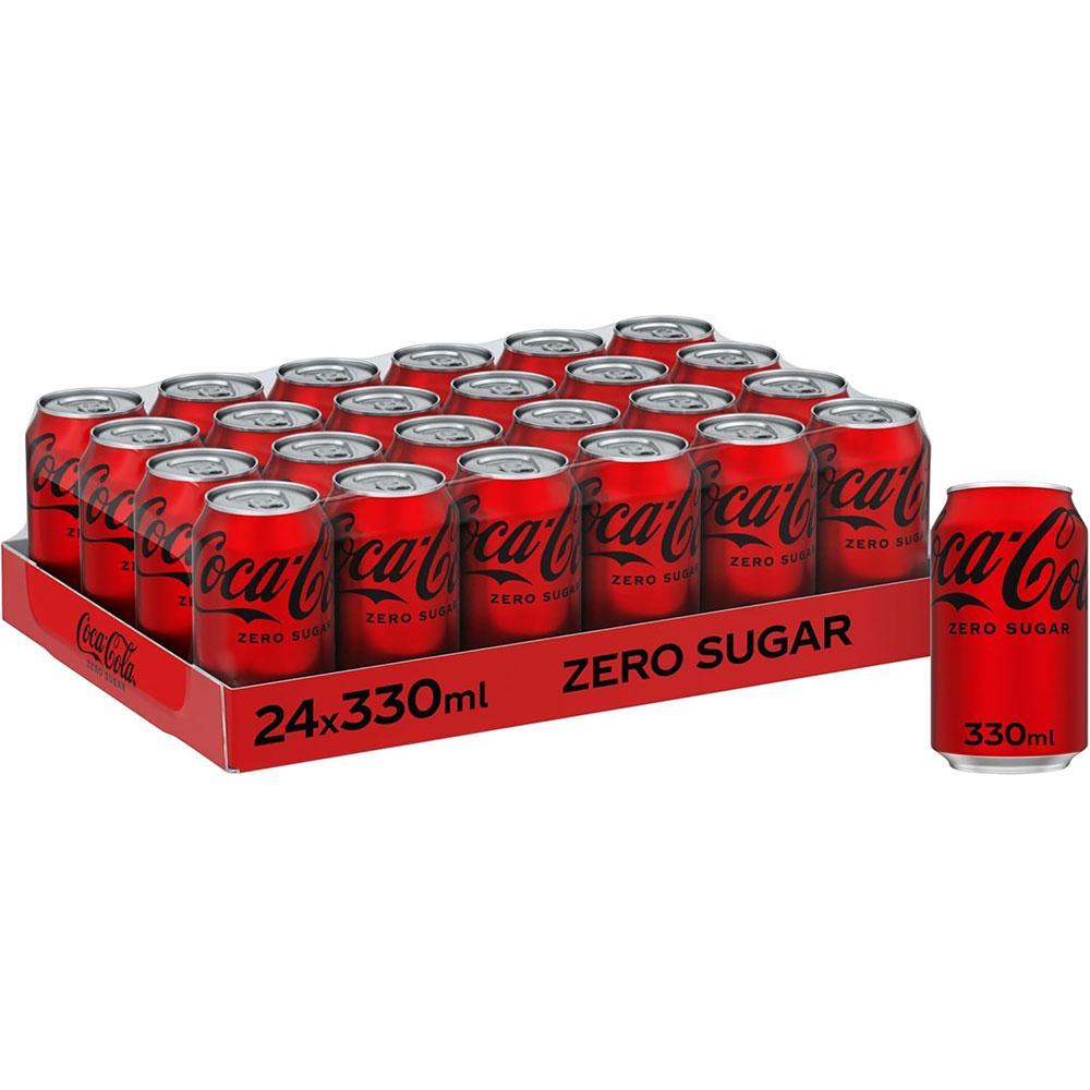 Coke  Coca Cola Zero Sugar 24 x 330ml Cans - Ideal for Sharing, Parties
