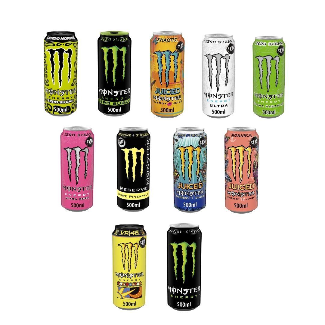 Monster Assorted Energy Drink Mixed Case of 12 x 500ml - Refreshing Drinks