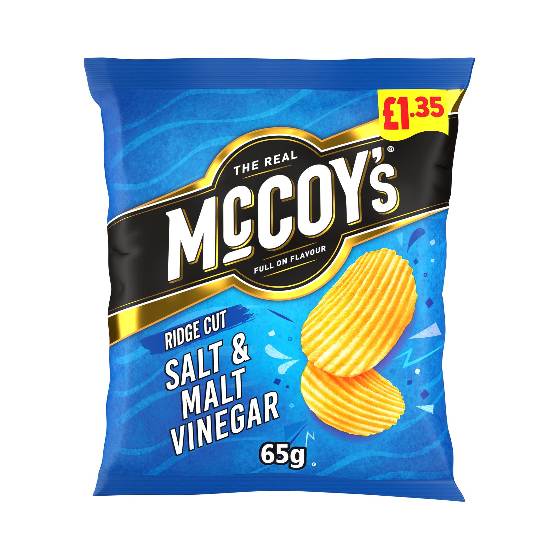 McCoy's Salt & Malt Vinegar Crisps 20 x 65g PMP