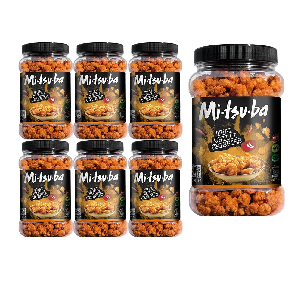 Mitsuba Thai Chili Crispies 6 x 600g Jars Bold Spicy Crunchy Snack With Thai Red Chilli Flavor