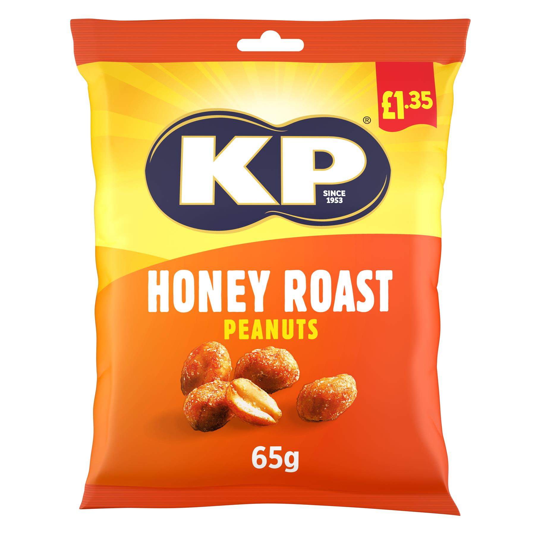 KP Honey Roast Peanuts 16 x 65g PMP Packs