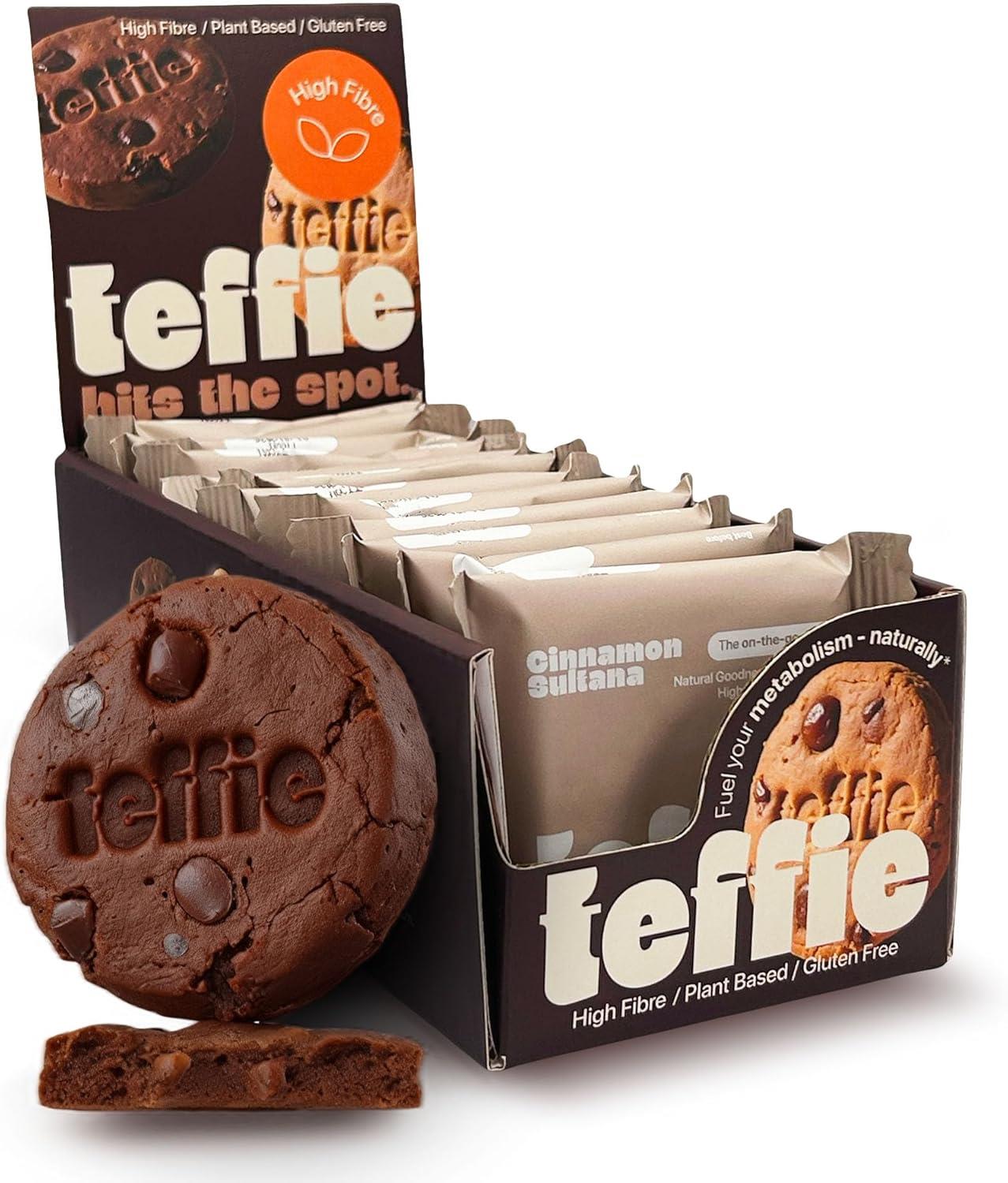 Teffie Chocolate Sultana Bar Vegan Gluten Free 12 x 35g Packs High Fibre Snacks