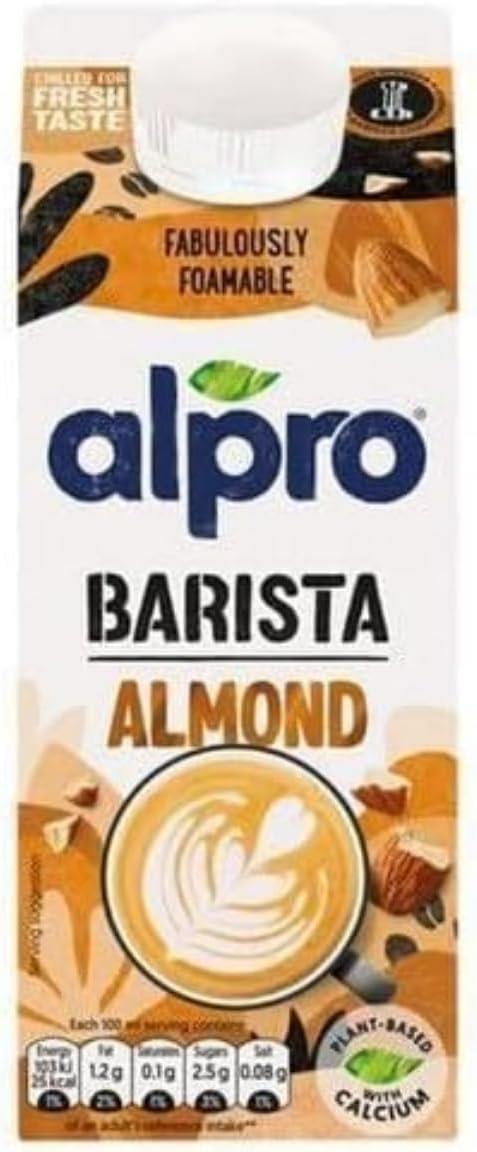 Alpro Barista Almond Drink 1L x 6 Packs Dairy Free Vegan Low Fat Calcium Source Plant Based Milk