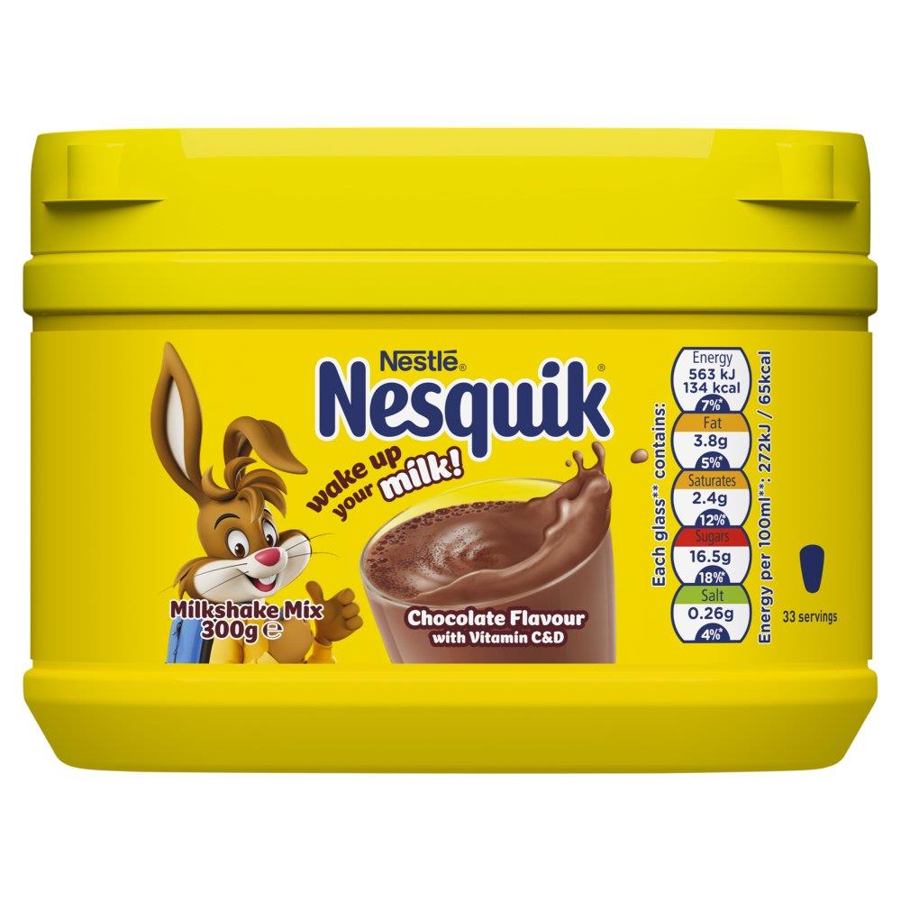 Nesquik Chocolate Milkshake Powder 10 x 300g Tubs Fortified With Vitamin C And D