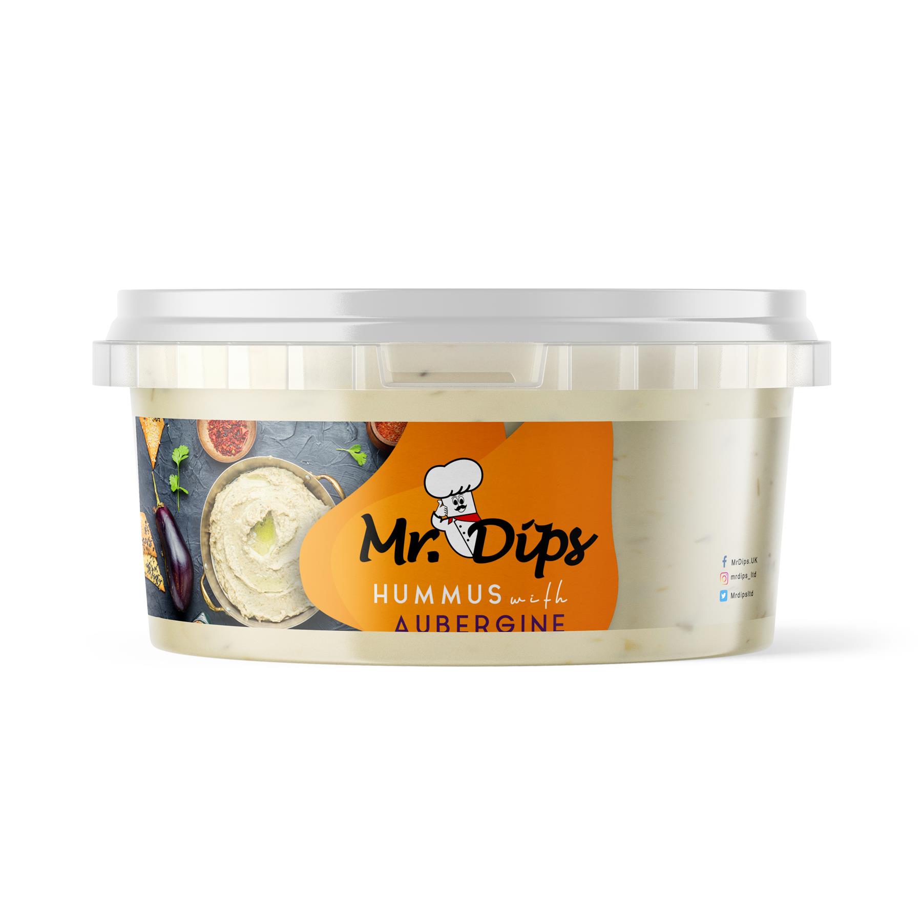 Mr Dips Hummus With Aubergine 3 x 400g Tubs