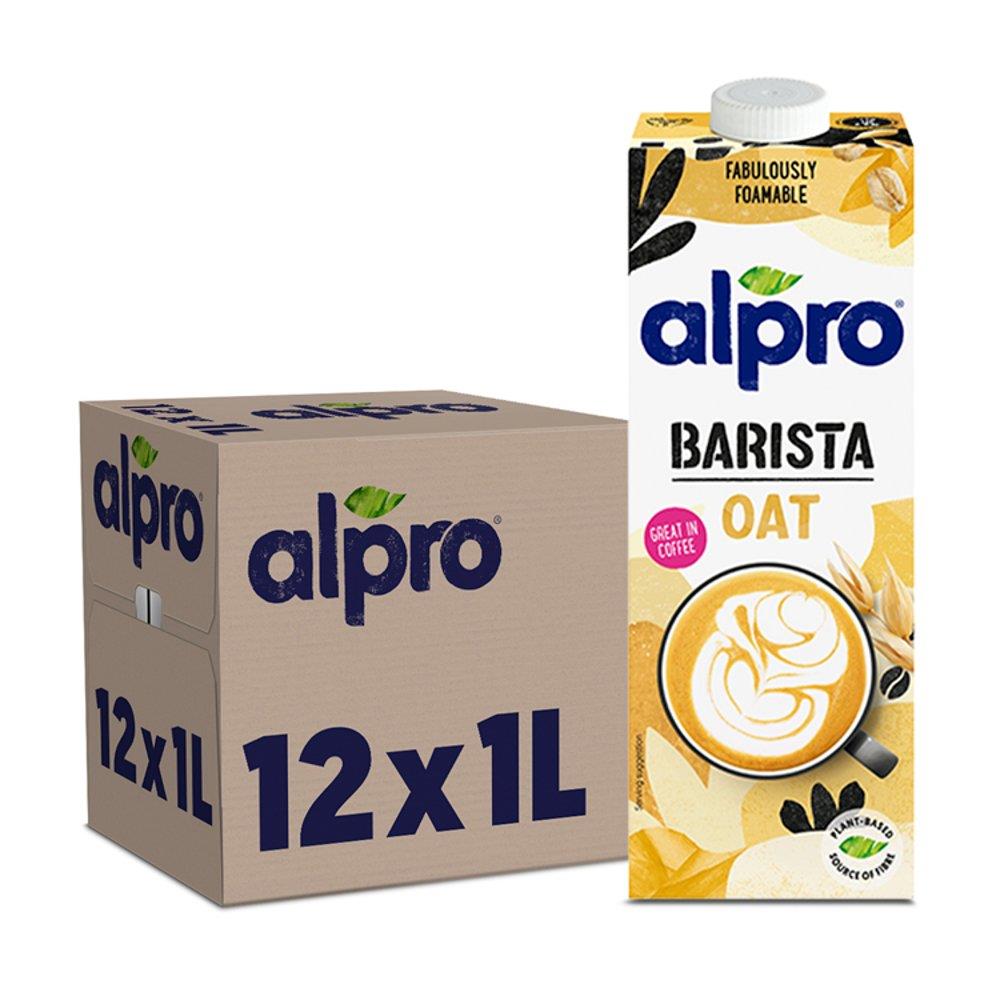 Alpro Barista Oat Drink 1L x 12 Packs Dairy Free Vegan No Added Sugars Source Of Vitamins B2 D2