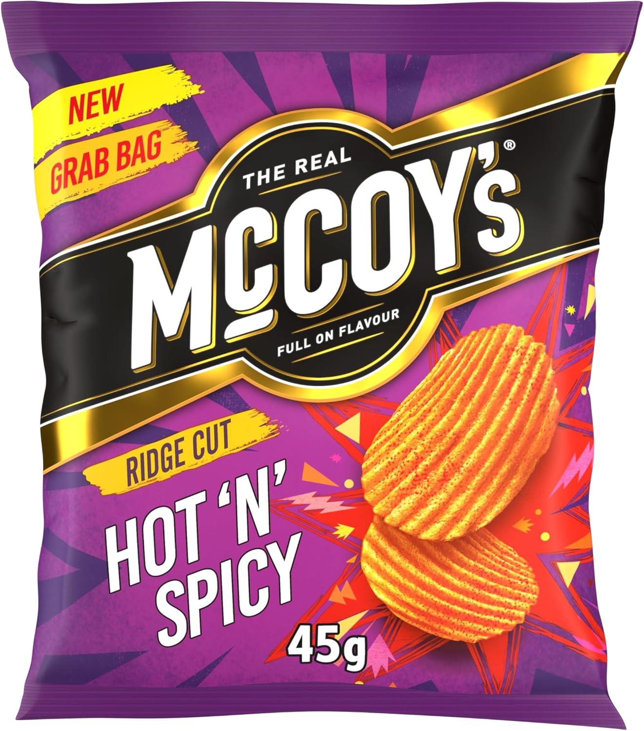 McCoy's HOT n Spicy Grab Bag Crisps 36 x 45g