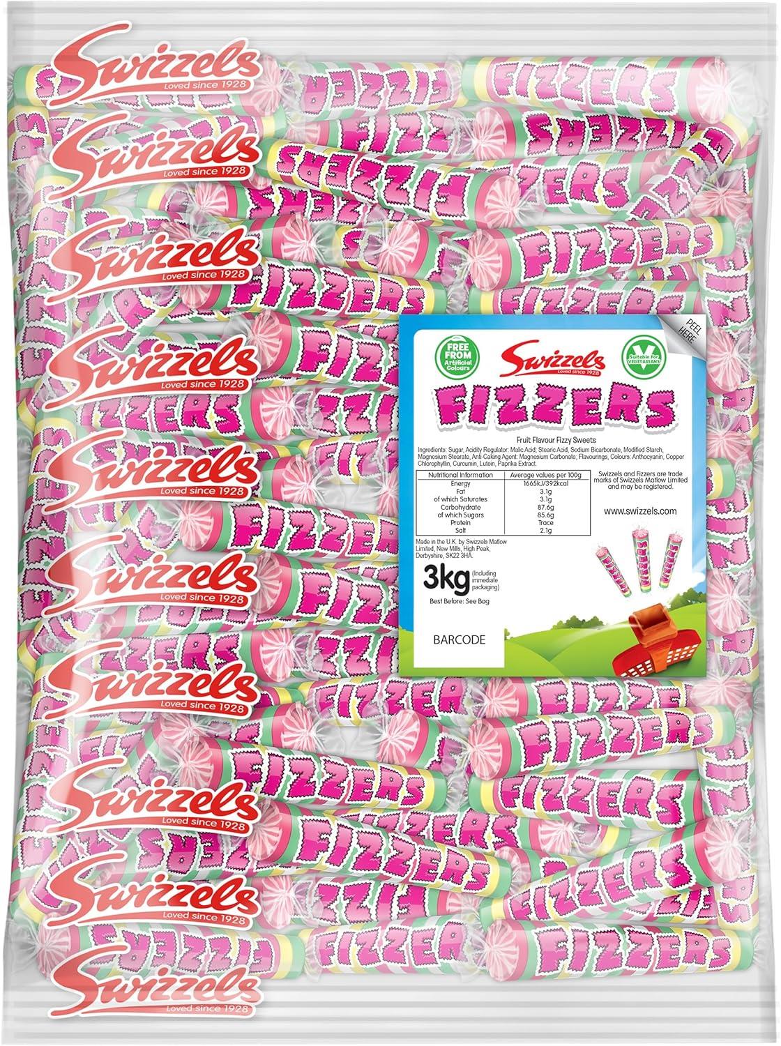 Swizzels Original Fizzers Sweets 3kg Bag - Individually Wrapped Sweet Candy