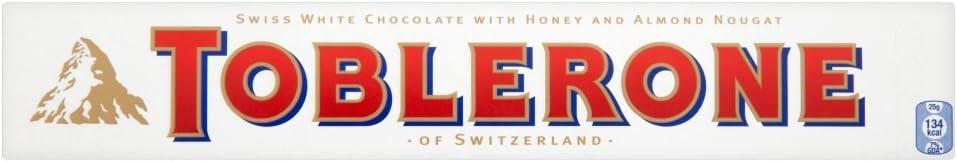 Toblerone White Honey Almond Chocolate 20 x 100g Packs Swiss White Chocolate Bars