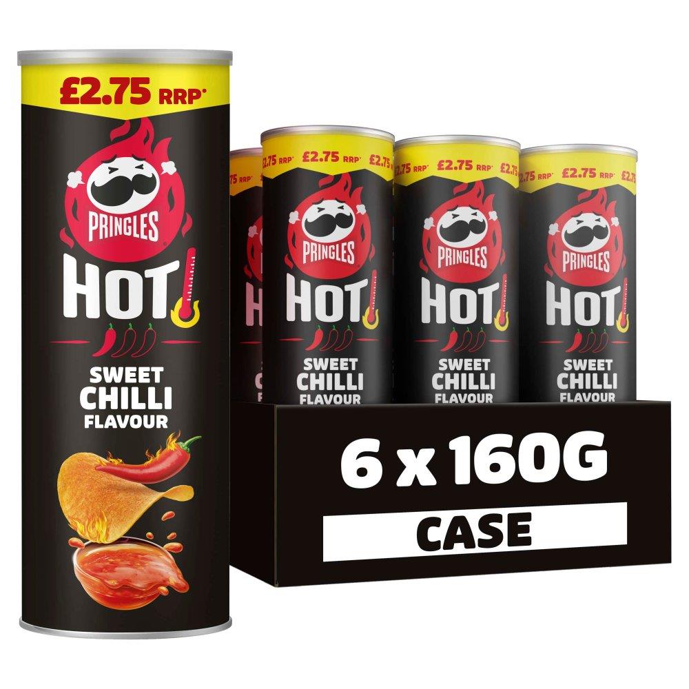 Pringles Sweet Chilli Crisps 6 x 160g Priced Packs Bold Sharing Snack Tubes