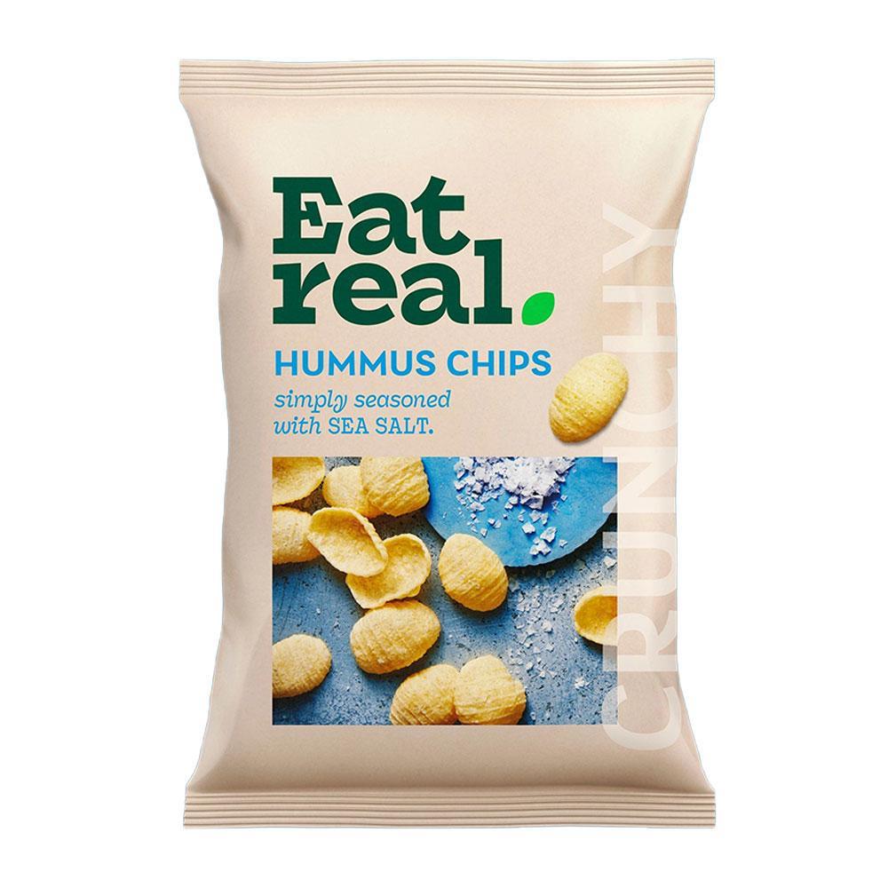 Eat Real Hummus Salted Chips 10 x 110g Bags Gluten Free Vegan Friendly Healthy Snack Sharing Pack