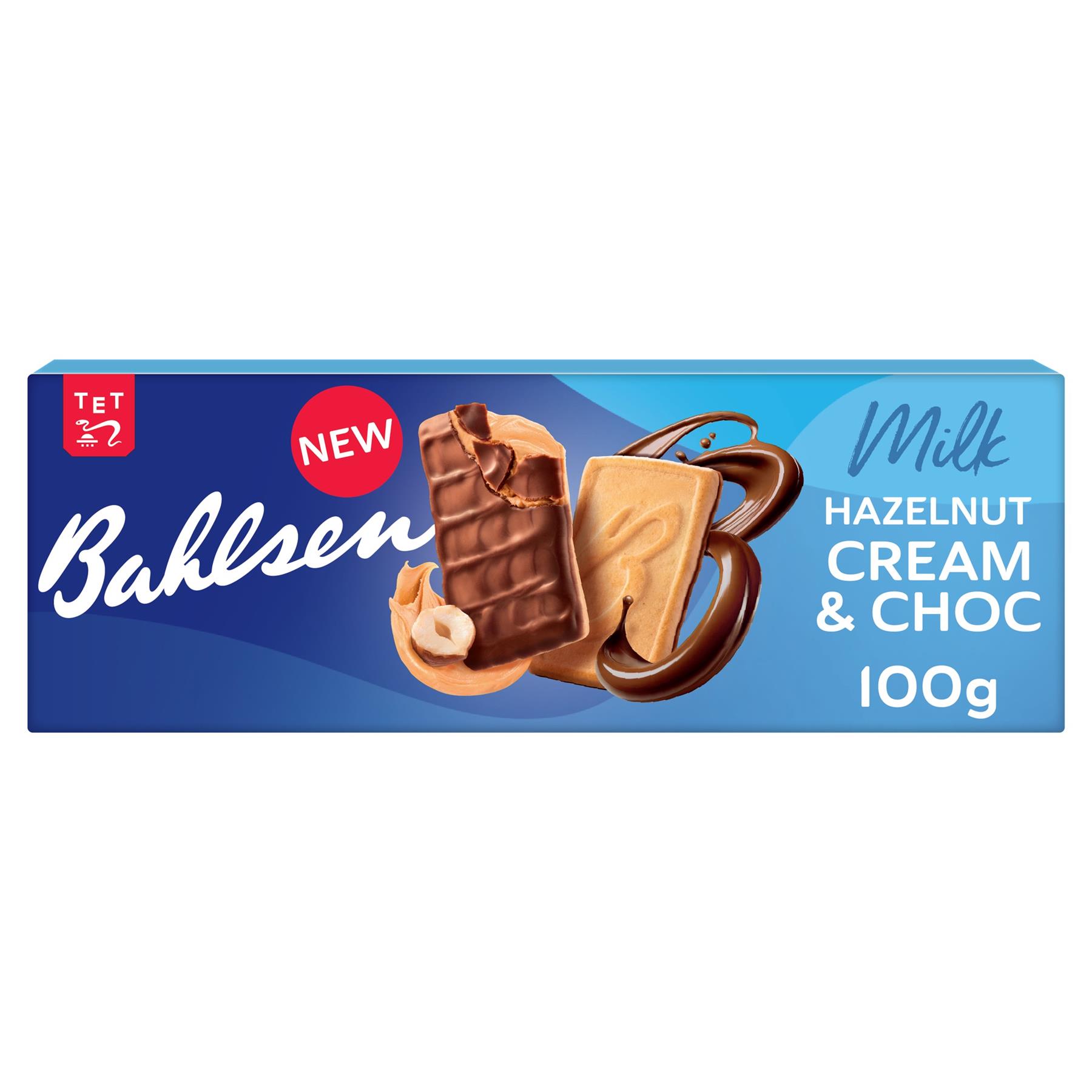 Bahlsen Hazelnut Choc And Cream Biscuits Box 12 x 100g Packs Crunchy Chocolate Snack UK