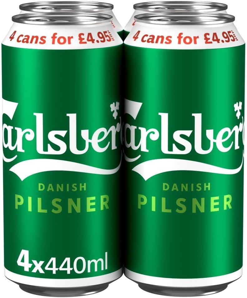 Carlsberg Pilsner Danish Premium 3.4 Percent Abv Beer 24 x 440ml Priced Cans