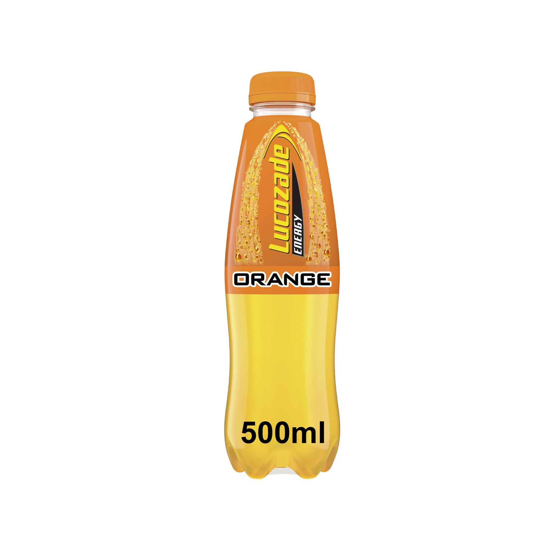 Lucozade Energy Fizzy Orange 500ml Bottles