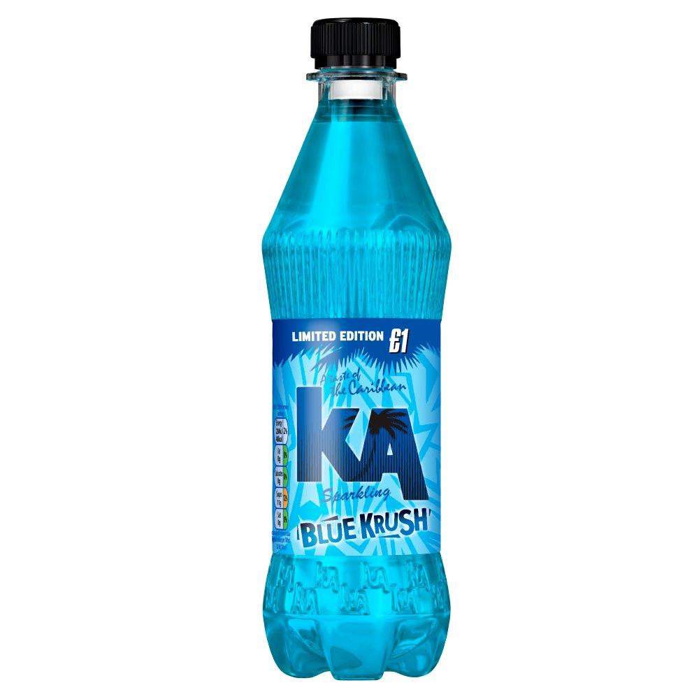 Ka Blue Krush Drink 12 x 500ml PMP Bottles Low Sugar Caribbean Flavoured Fizzy Soft Drink