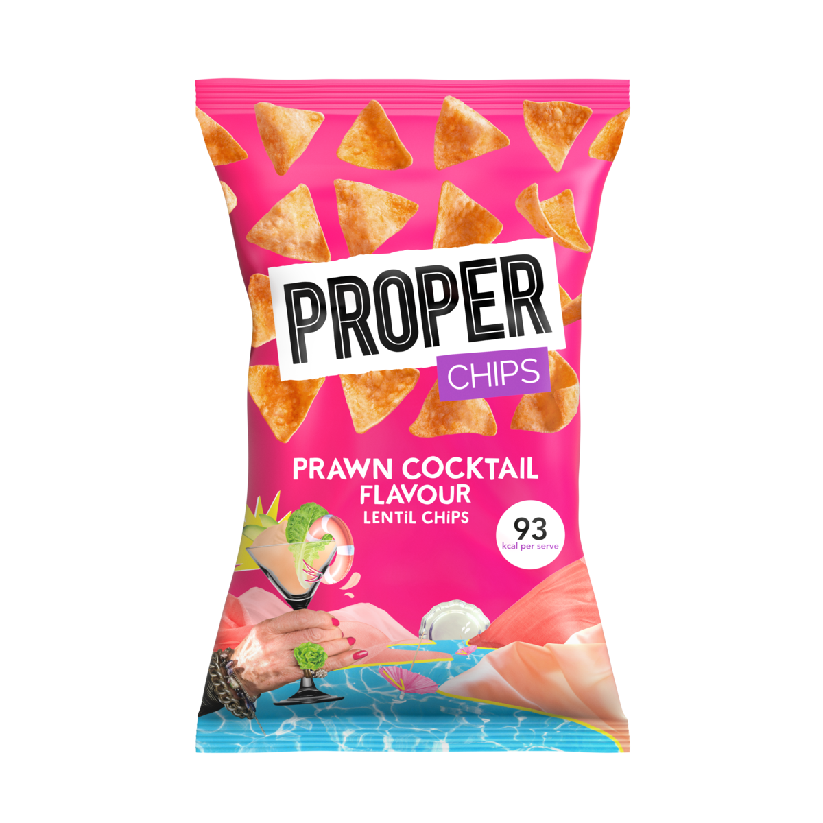 Proper Prawn Cocktail Lentil Chips 15 x 50g Priced Vegan Gluten Free