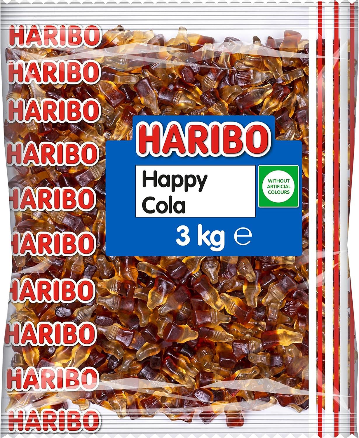 Haribo Happy Cola Sweets Cola Flavour Gums 1 x 3Kg Bag Bulk Pack For Parties