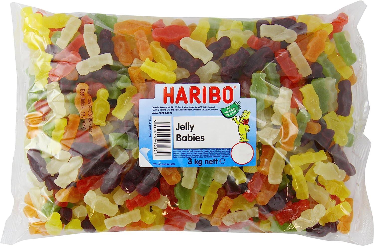 Haribo Jelly Babies Sweets 1 X 3Kg Fruity Chewy Bulk Bag Perfect For Parties And Sharing
