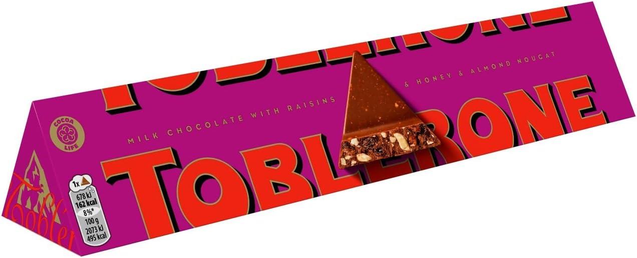 Toblerone Fruit & Nut Honey Almond Chocolate 20 x 100g Packs Swiss Chocolate Bars