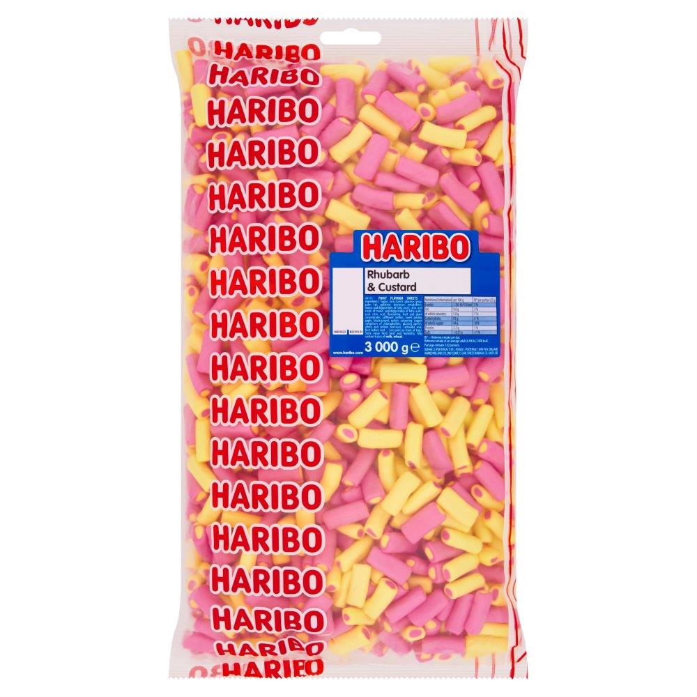 Haribo Rhubarb And Custard Sweets 1 X 3Kg Bulk Bag Fruity Chewy Treat Perfect For Parties And Sharin