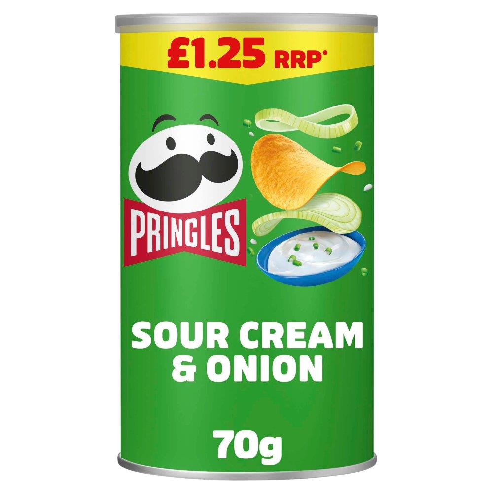 Pringles Sour Cream & Onion 12 x 70g PMP Tubs