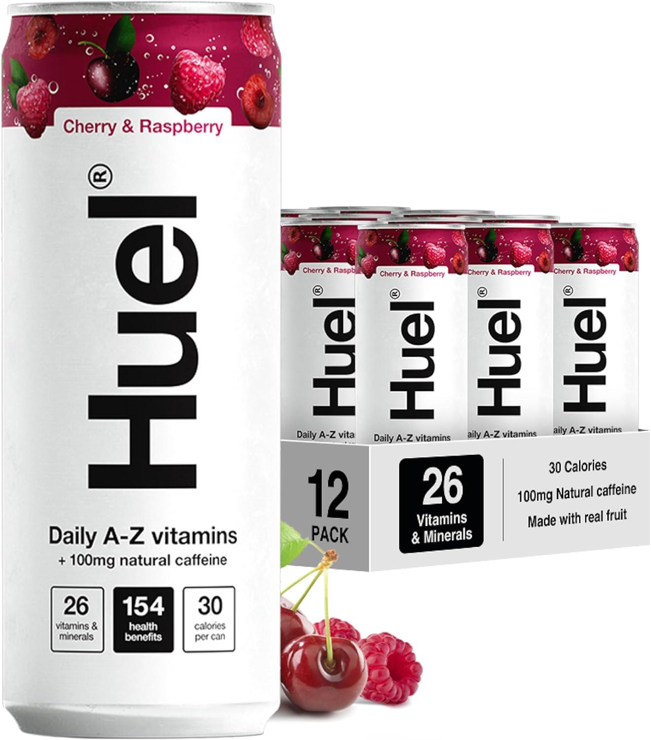 Huel Cherry & Raspberry Energy Drink 12 x 330ml Cans