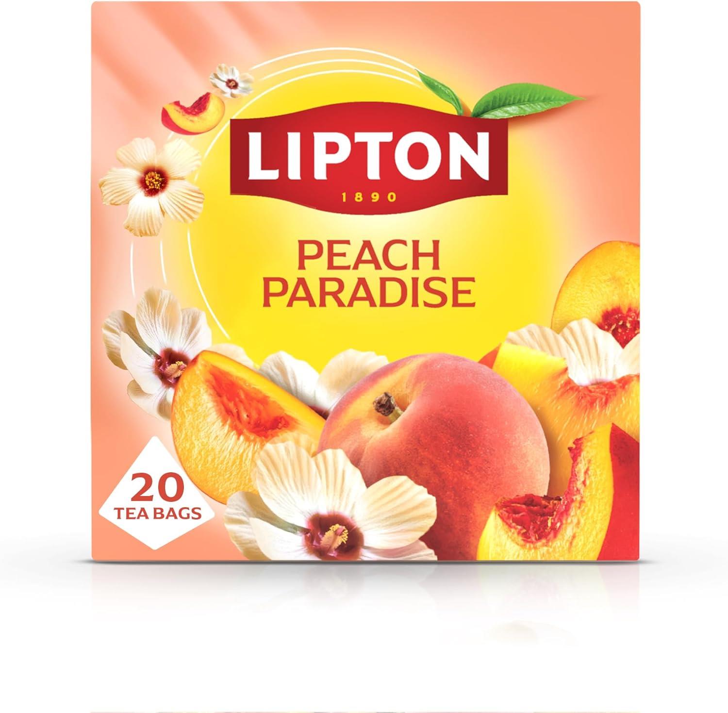 Lipton Peach Paradise 20 Tea Bags (Pack of 4)