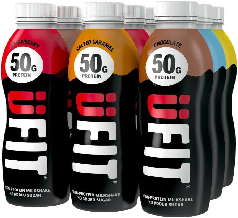 Ufit Mixed Flavours 50g Protein Shake 8 x 500ml Pack