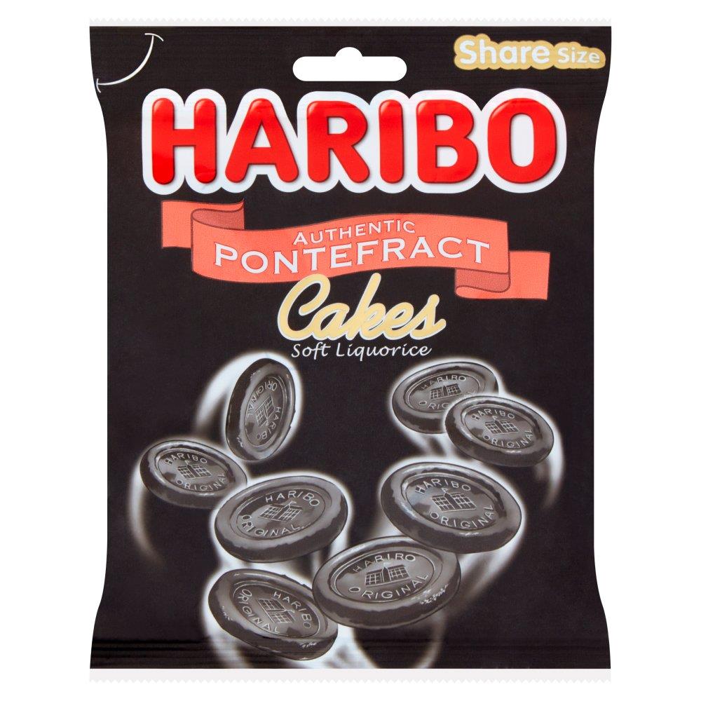 Haribo Pontefract Cakes Sweets 12 x 160g Bags Chewy Liquorice Candy Share Size Pack For Parties And 