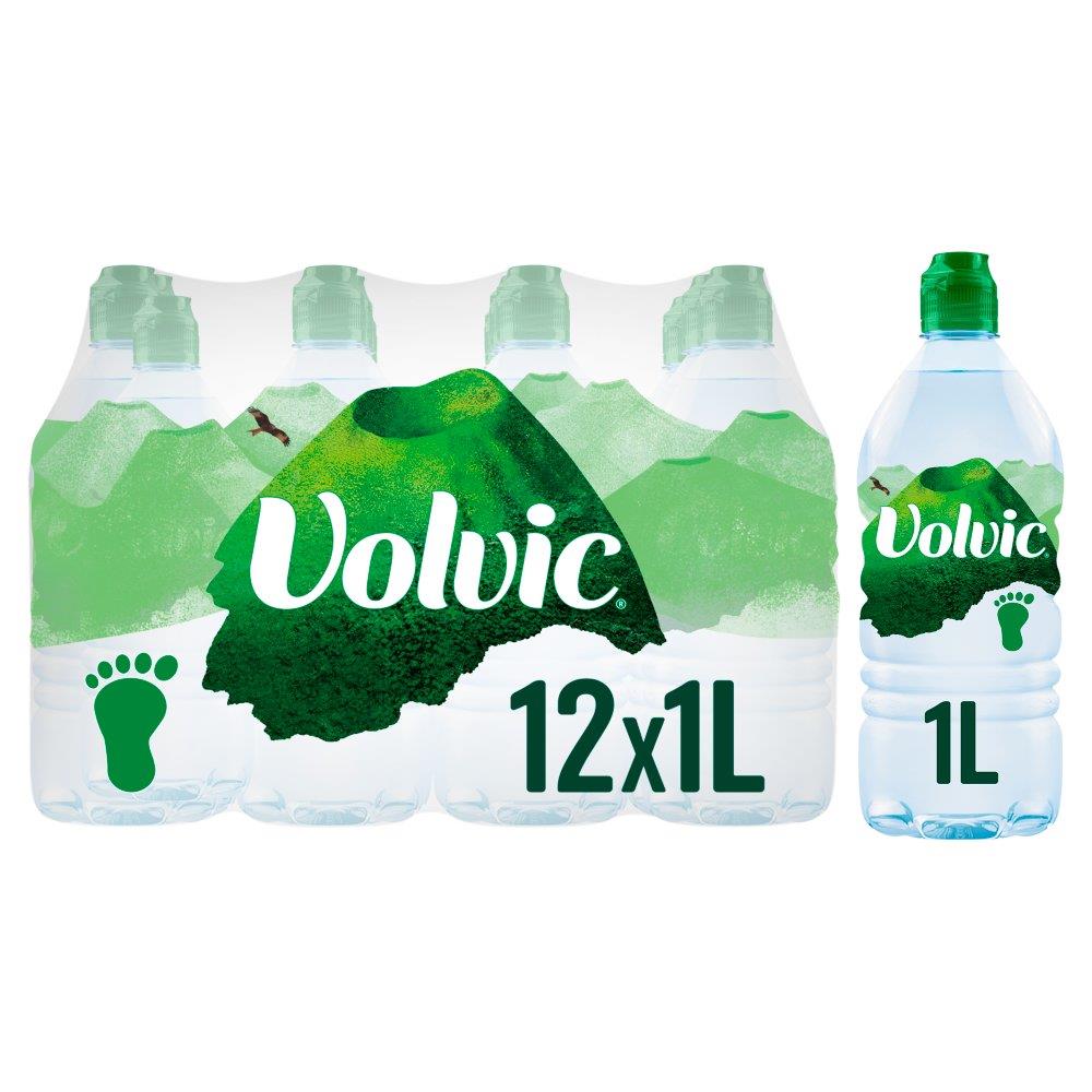 Volvic Natural Mineral Water 12 x 1ltr Pure Naturally Sourced