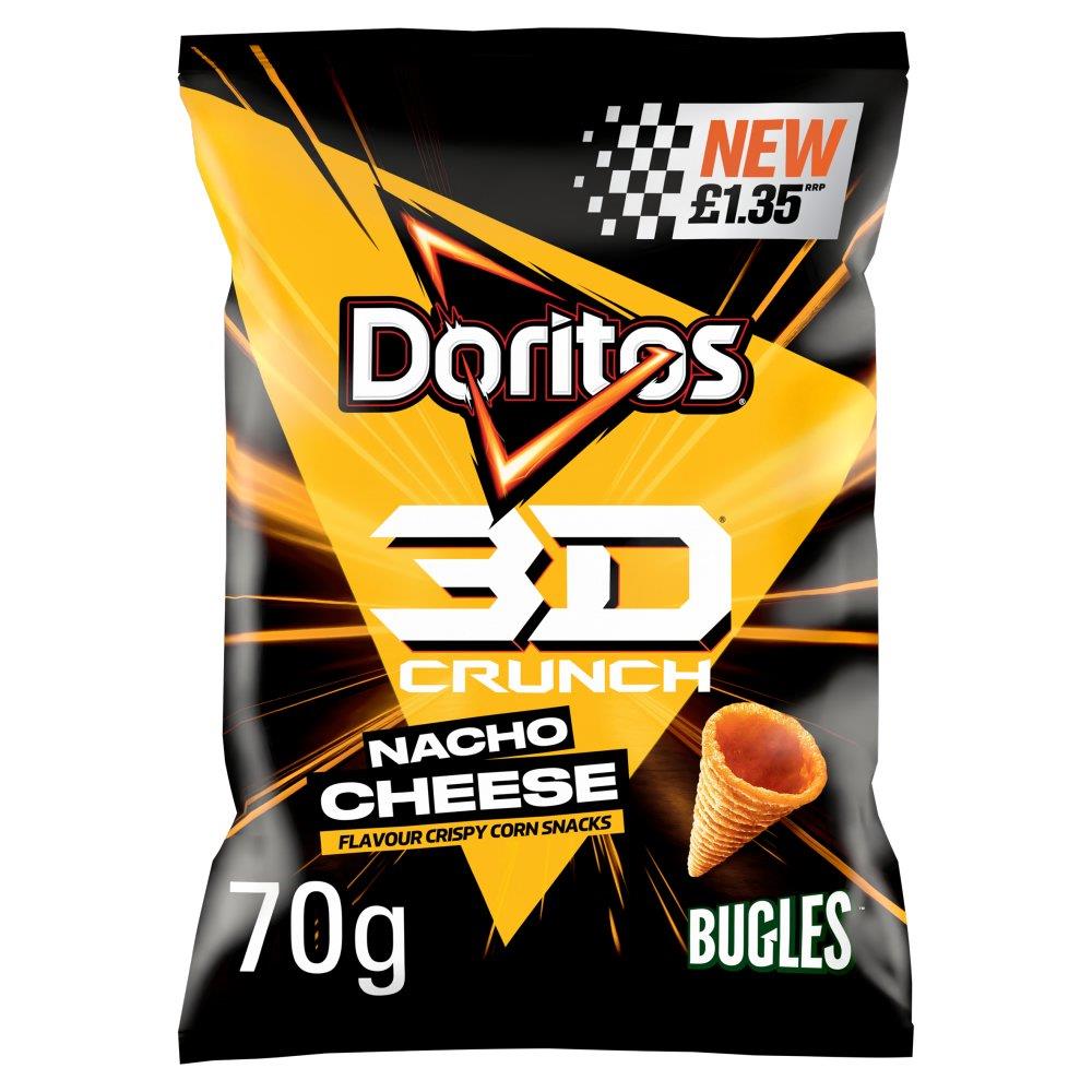 Doritos 3D Crunch Nacho Cheese 18 &times; 70g Priced Bags Corn Snacks