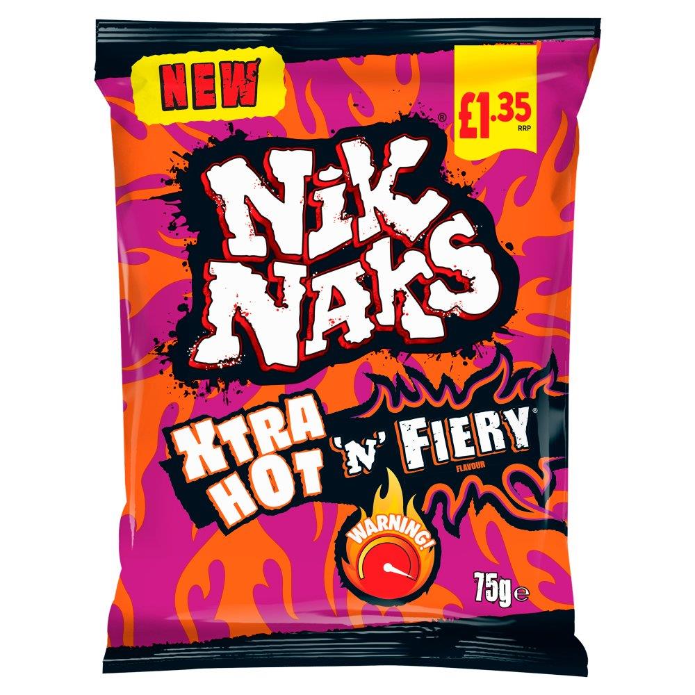 Nik Naks Xtra Hot N Fiery Crisps 20 x75g PMP